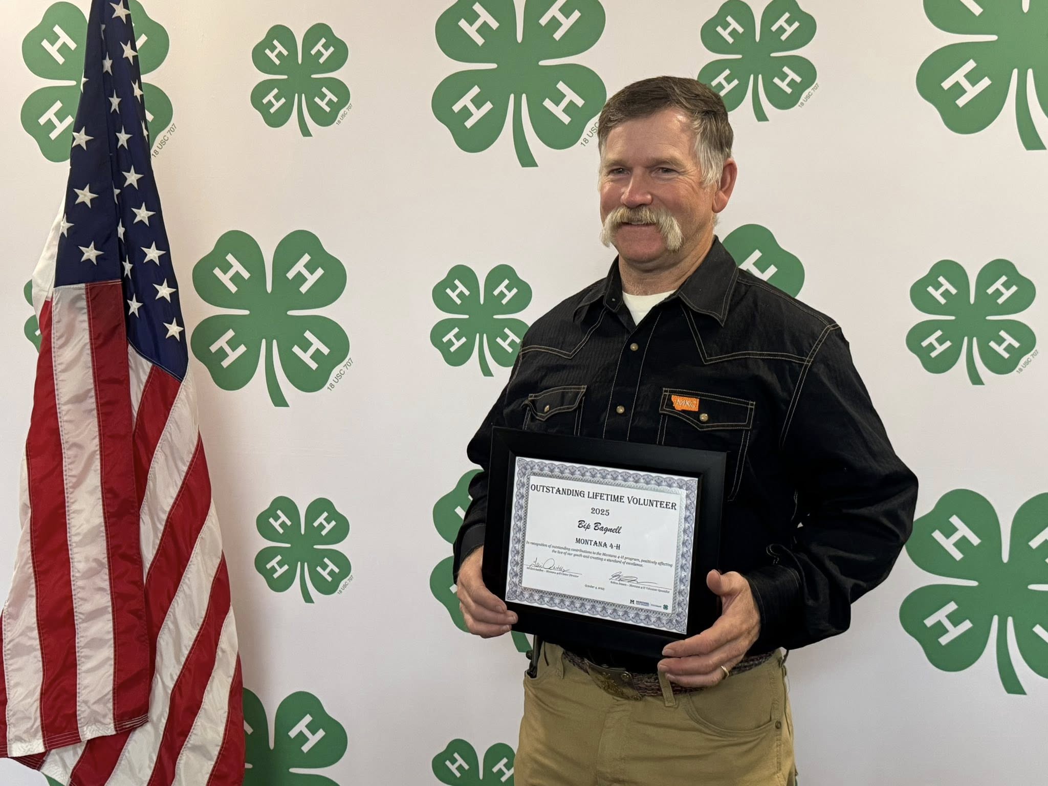 Bip Bagnell from the Frenchtown Valley 4-H Club receives the 2025 Montana 4-H Lifetime Achievement Volunteer Award.